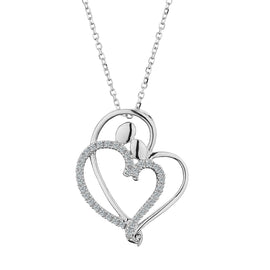 .10 Carat Diamond "Mother And Child" Heart Pendant, 10kt White Gold. Necklaces and Pendants. Griffin Jewellery Designs.