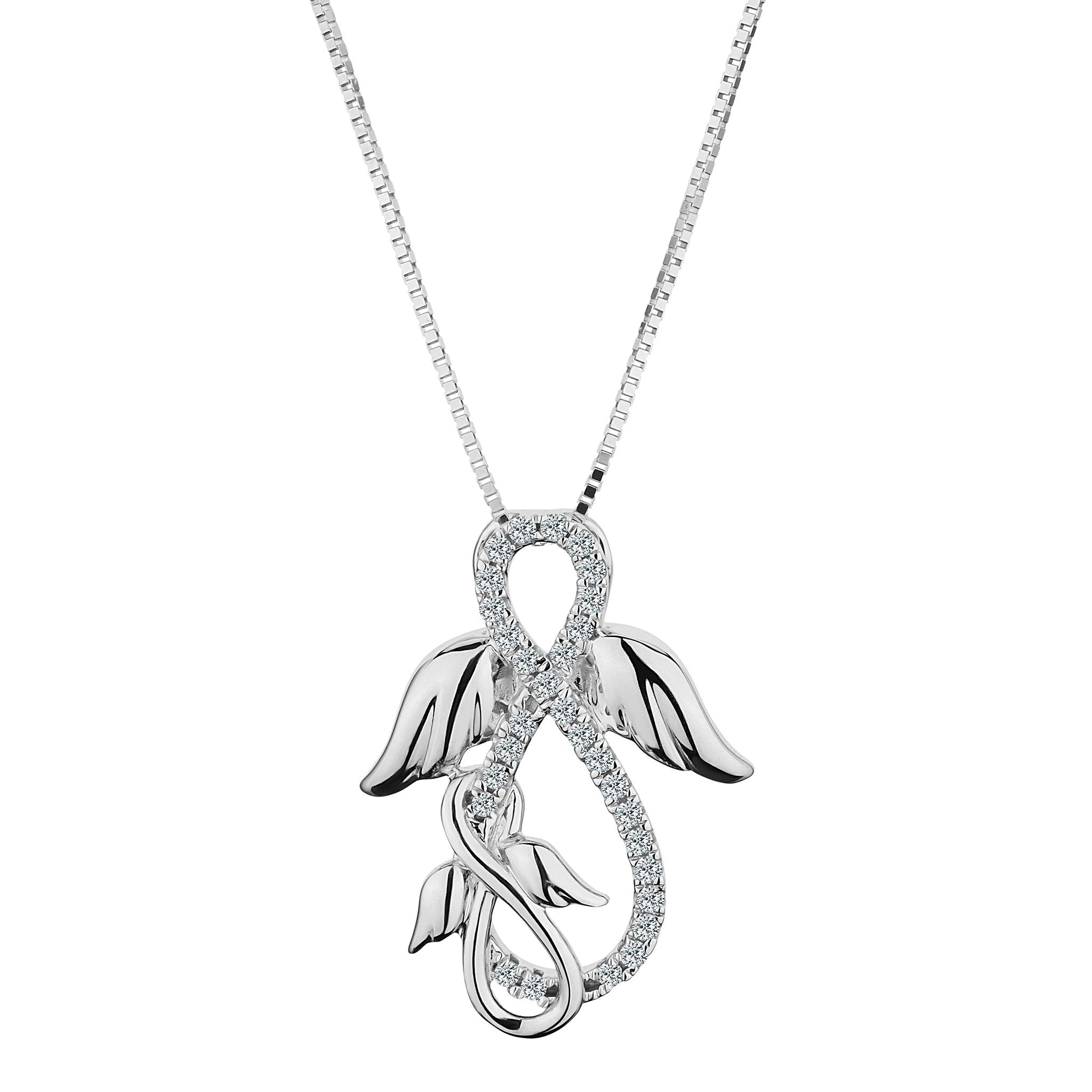 .12 Carat "Two Angels Mother & Child" Diamond Pendant,  10kt White Gold. Necklaces and Pendants. Griffin Jewellery Designs.