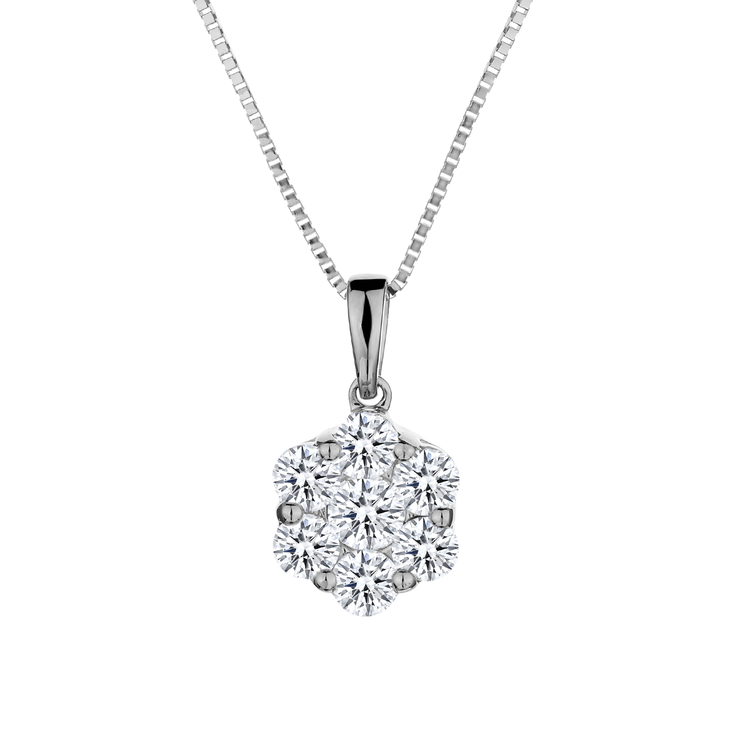 .20 Carat "Flower" Diamond Pendant,  10kt White Gold. Necklaces and Pendants. Griffin Jewellery Designs.