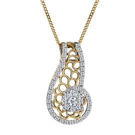 .33 Carat Diamond "Sunrise" Pendant,  10kt Yellow Gold. Necklaces and Pendants. Griffin Jewellery Designs. 