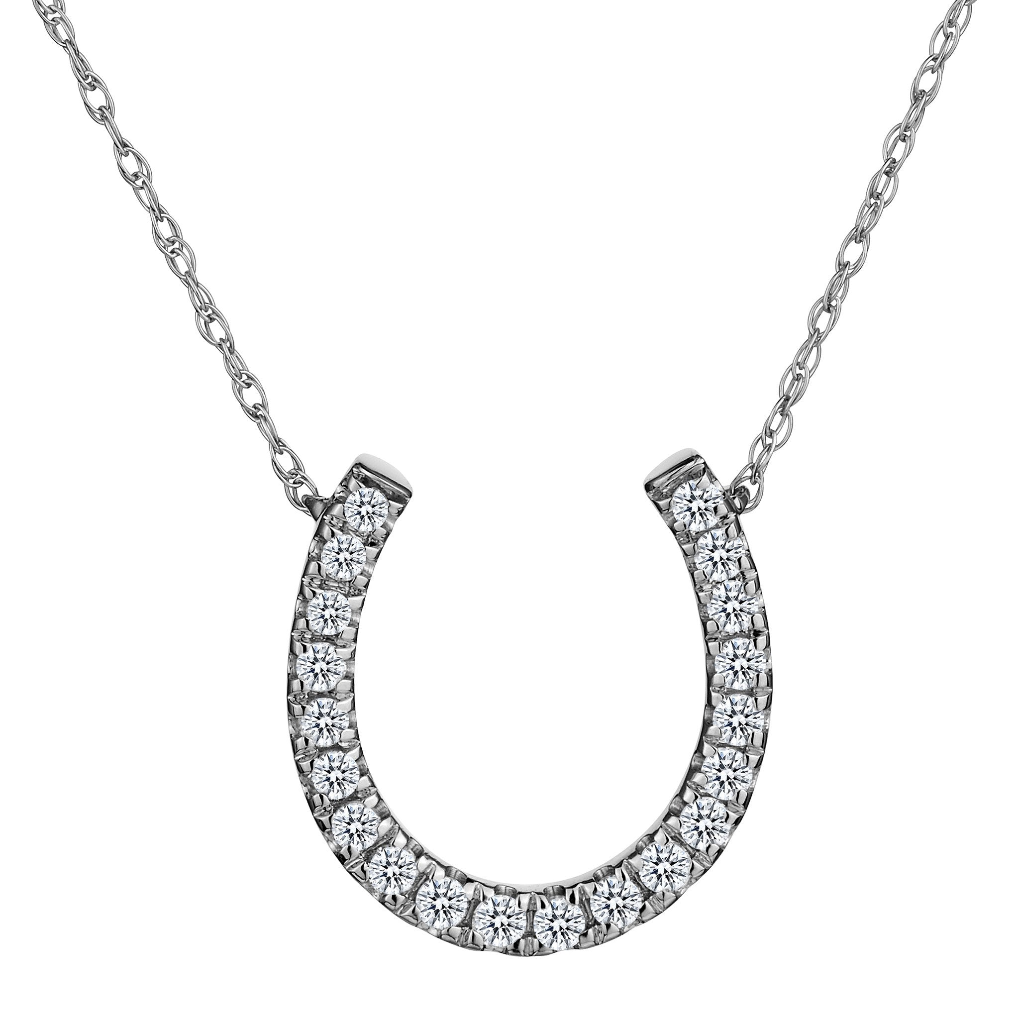 .20 Carat Diamond "Horse Shoe" Pendant Necklace,  10kt White Gold. Necklaces and Pendants. Griffin Jewellery Designs.