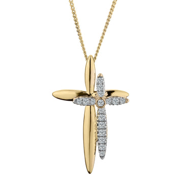 .10 Carat of Diamonds "Faith Cross" Pendant, 10kt Yellow Gold.....................NOW - Griffin Jewellery Designs