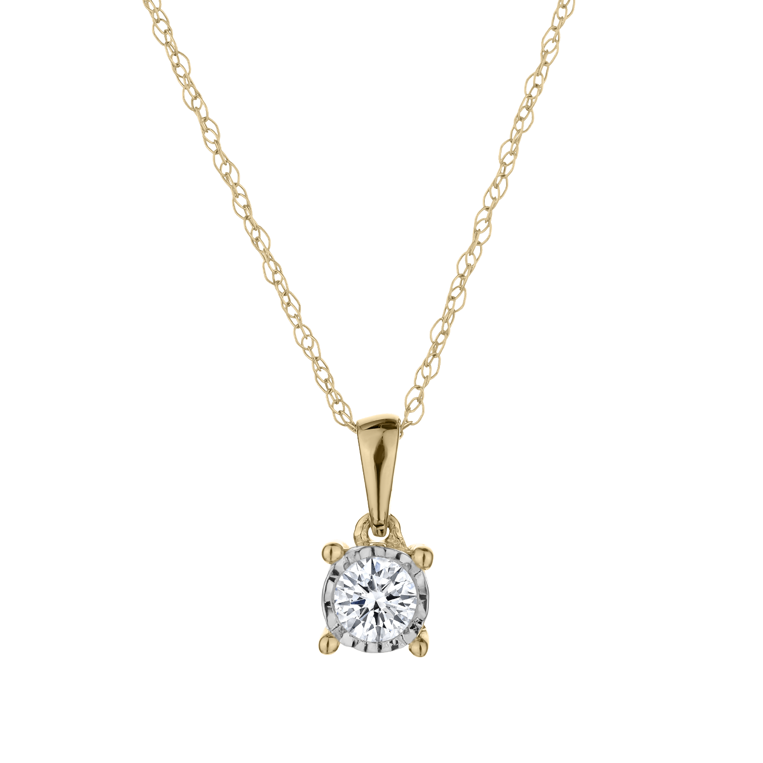 .15 Carat Diamond "Miracle" Pendant,  14kt Yellow Gold. Necklaces and Pendants. Griffin Jewellery Designs.