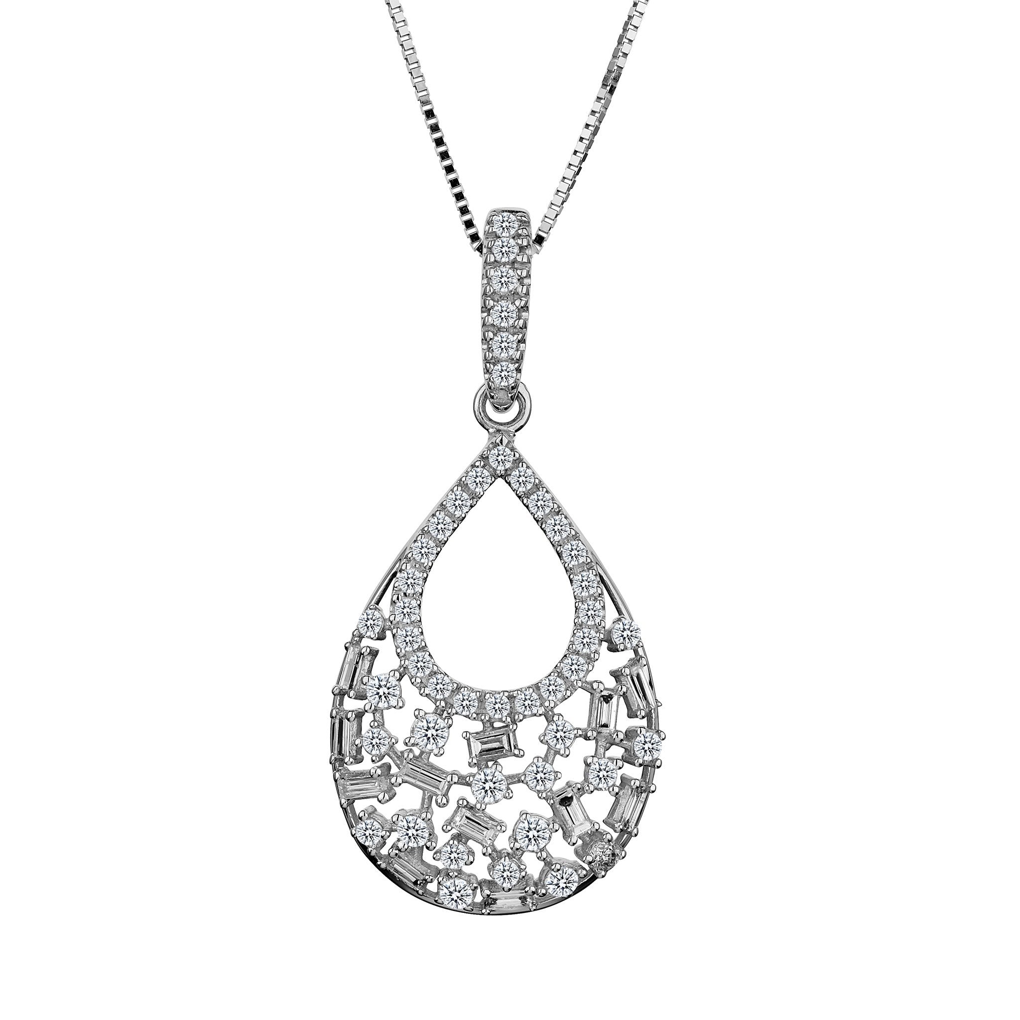 .50 Carat Diamond Pendant,  10kt White Gold. Necklaces and Pendants. Griffin Jewellery Designs. 