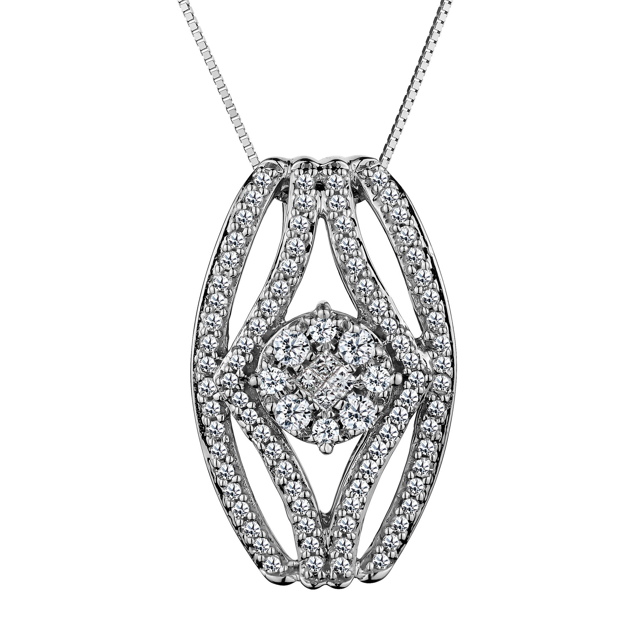 .50 carat Diamond Pendant, 10kt White Gold, With 10kt White Gold Chain.....................Now