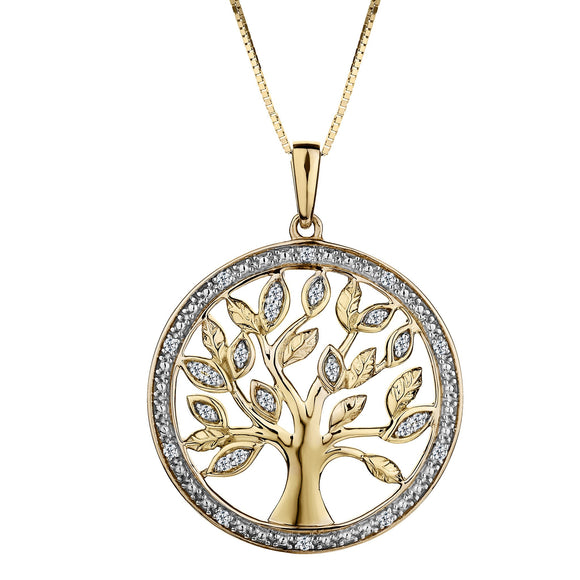 .10 Carat "Tree of Life" Diamond Pendant,  10kt Yellow Gold. Necklaces and Pendants. Griffin Jewellery Designs.