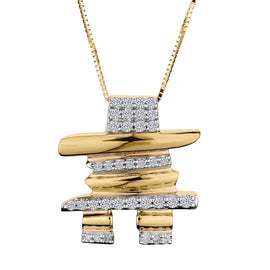 .20 Carat Diamond "Inukshuk" Pendant,  10kt Yellow Gold. Necklaces and Pendants. Griffin Jewellery Designs.