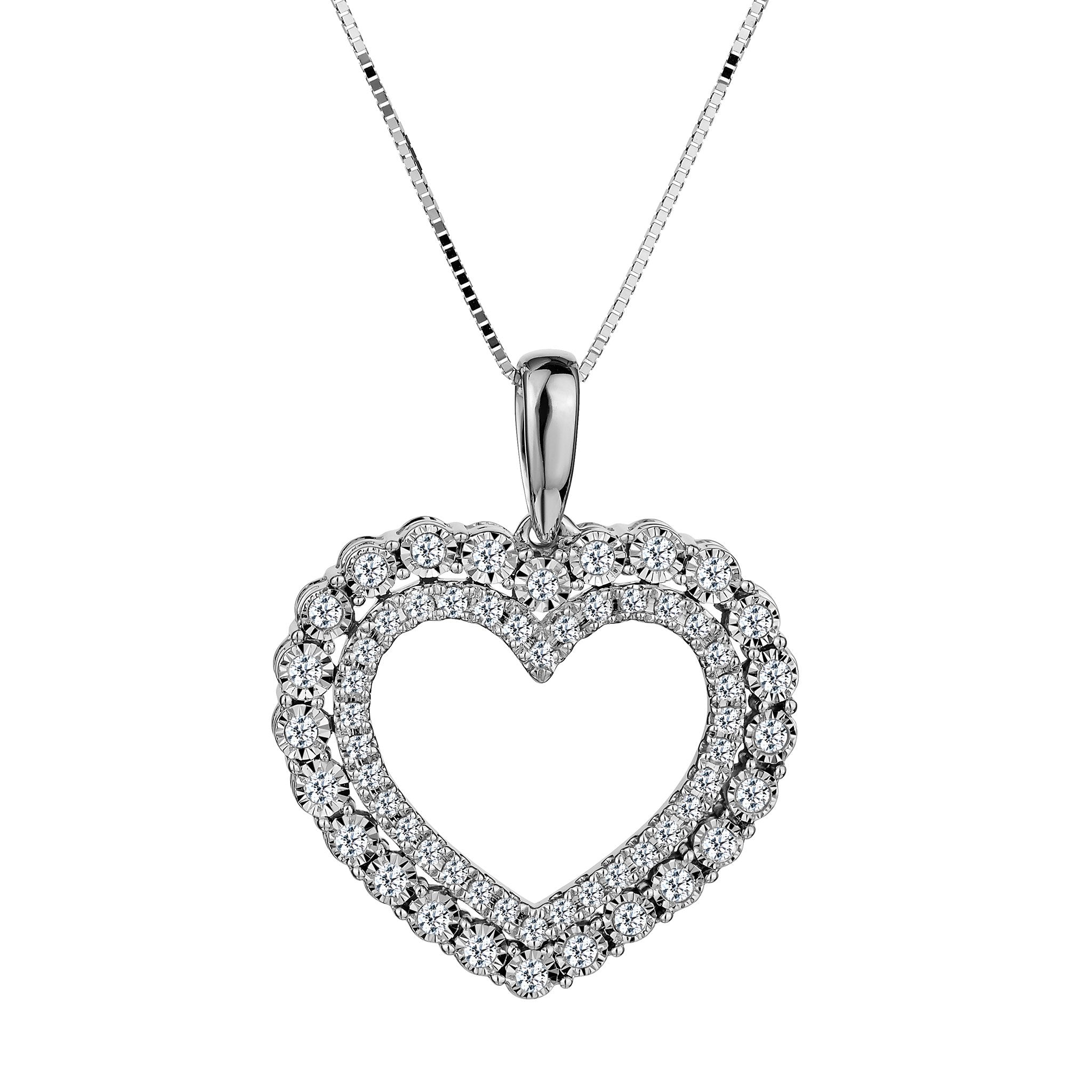 .53 Carat Diamond "Miracle" Pave Heart Pendant,  10kt White Gold. Necklaces and Pendants. Griffin Jewellery Designs. 