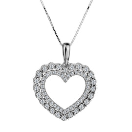 .53 Carat Diamond "Miracle" Pave Heart Pendant,  10kt White Gold. Necklaces and Pendants. Griffin Jewellery Designs. 