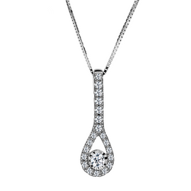 .16 Carat Diamond Drop Pendant,  10kt White Gold. Necklaces and Pendants. Griffin Jewellery Designs.