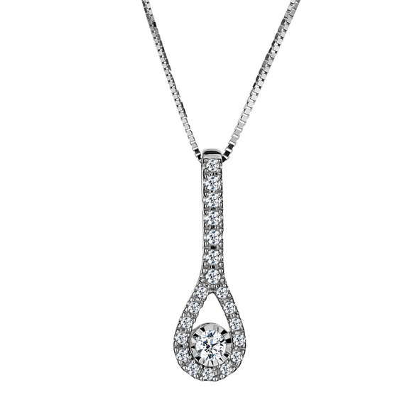 .16 Carat Diamond Drop Pendant,  10kt White Gold. Necklaces and Pendants. Griffin Jewellery Designs.
