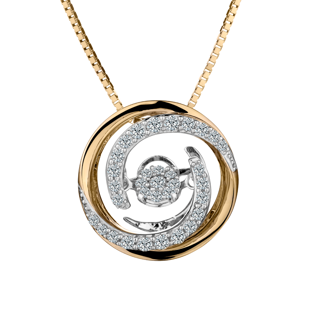 .25 Carat of Diamonds "Shimmer" Pendant, 10kt Two Tone.....................NOW