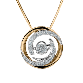 .25 Carat Diamond "Shimmer" Pendant,  10kt White and Yellow Gold (Two Tone). Necklaces and Pendants. Griffin Jewellery Designs.