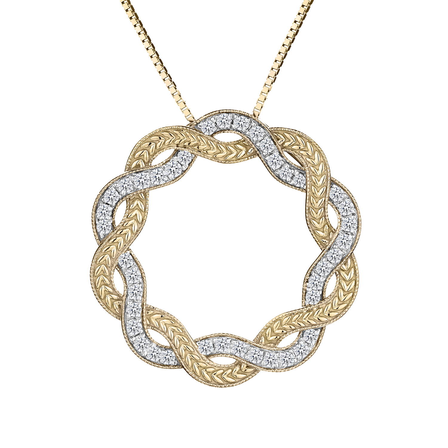 .40 Carat Diamond Large "Love Weave" Pendant,  10kt Yellow Gold. Necklaces and Pendants. Griffin Jewellery Designs. 