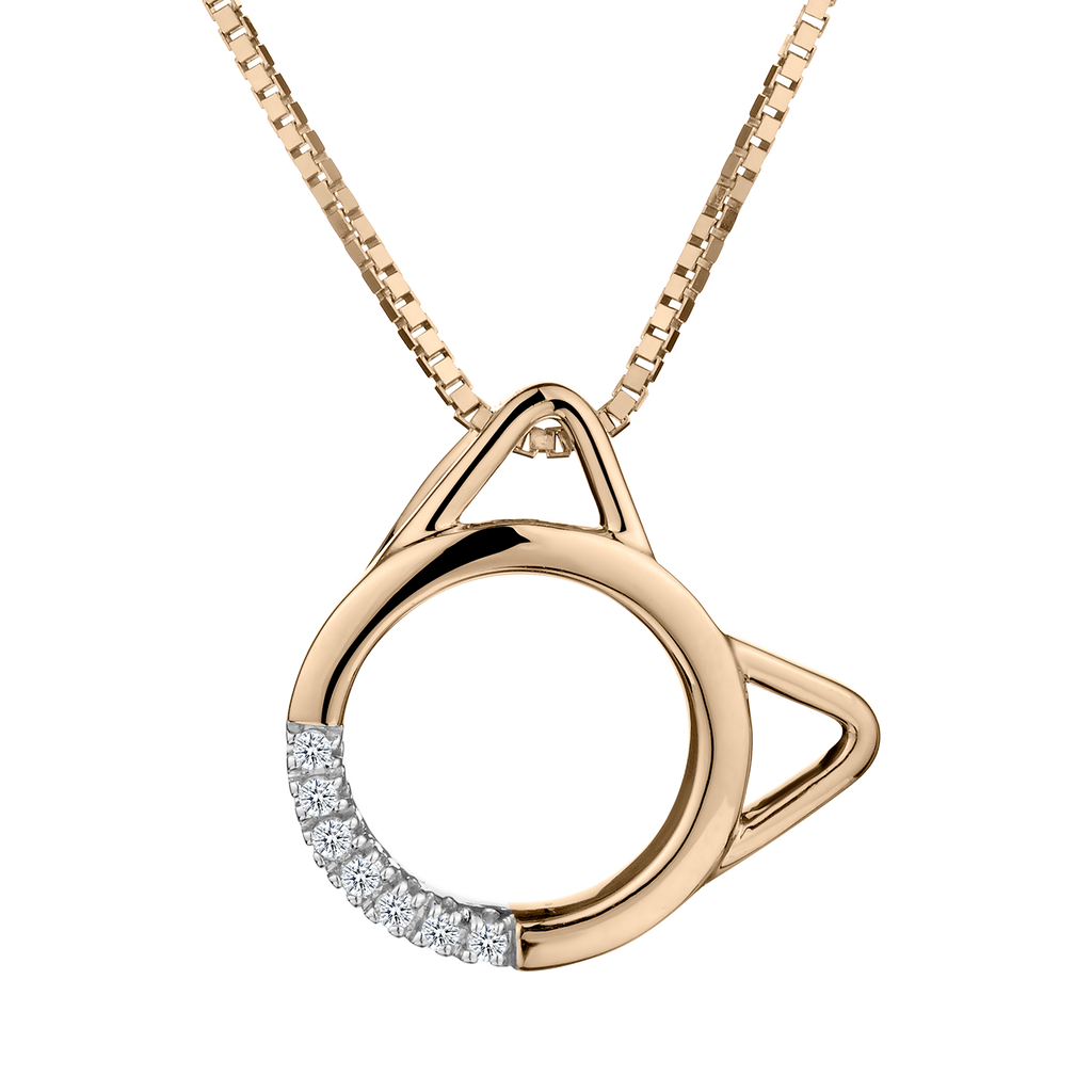 .03 Carat of Diamonds Cat Pendant, 10kt Yellow Gold....................Now