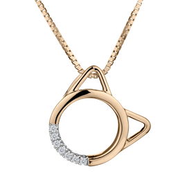 .03 Carat of Diamonds Cat Pendant, 10kt Yellow Gold....................Now