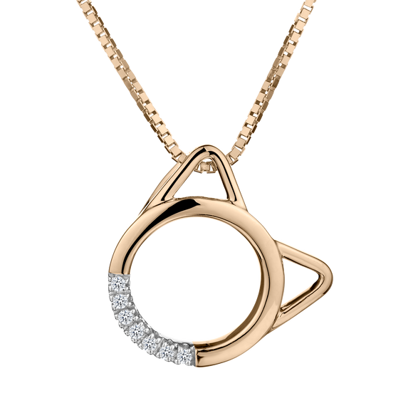 .03 Carat of Diamonds Cat Pendant, 10kt Yellow Gold....................Now