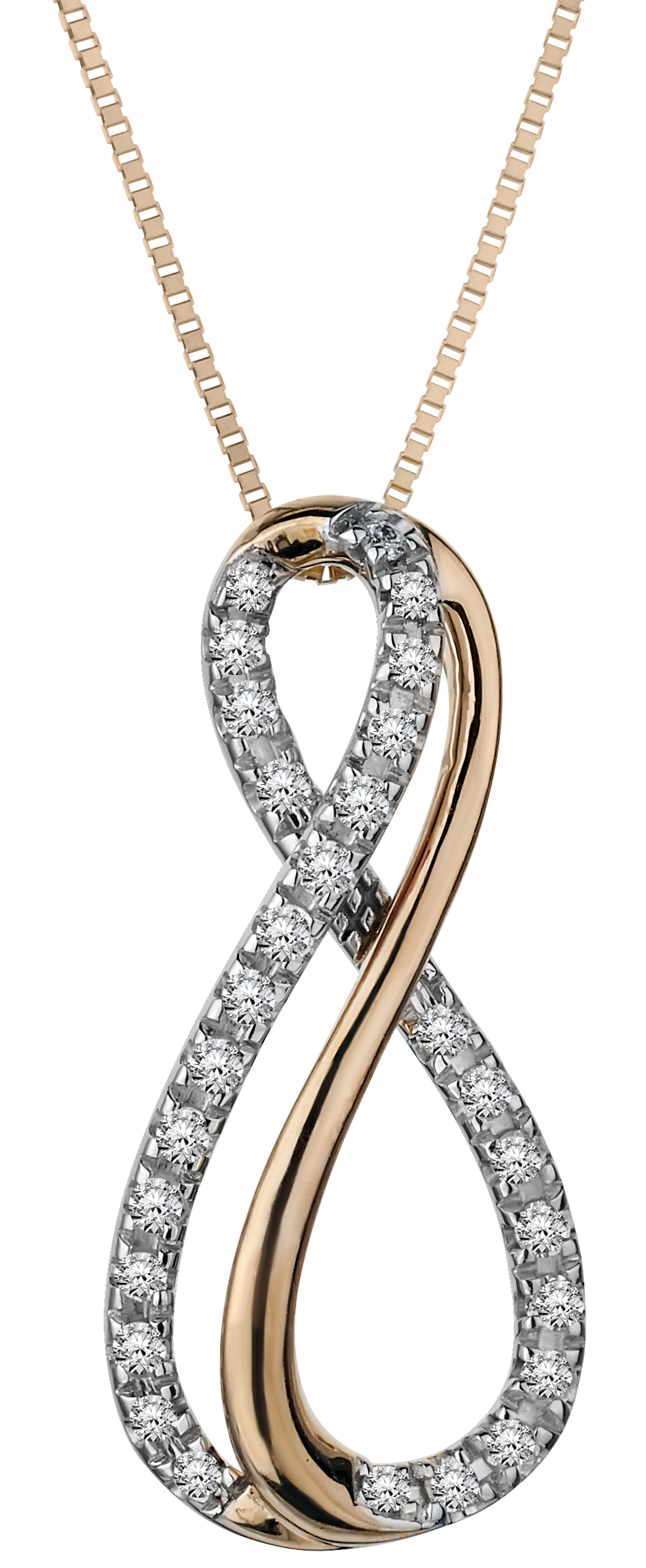 .20 Carat Diamond Double "Infinity" Pendant,  10kt Yellow Gold. Necklaces and Pendants. Griffin Jewellery Designs.