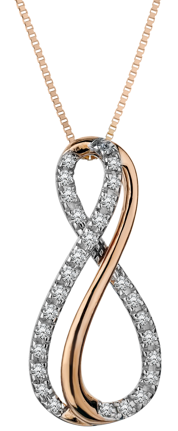 .20 Carat Diamond Double "Infinity" Pendant,  10kt Yellow Gold. Necklaces and Pendants. Griffin Jewellery Designs.