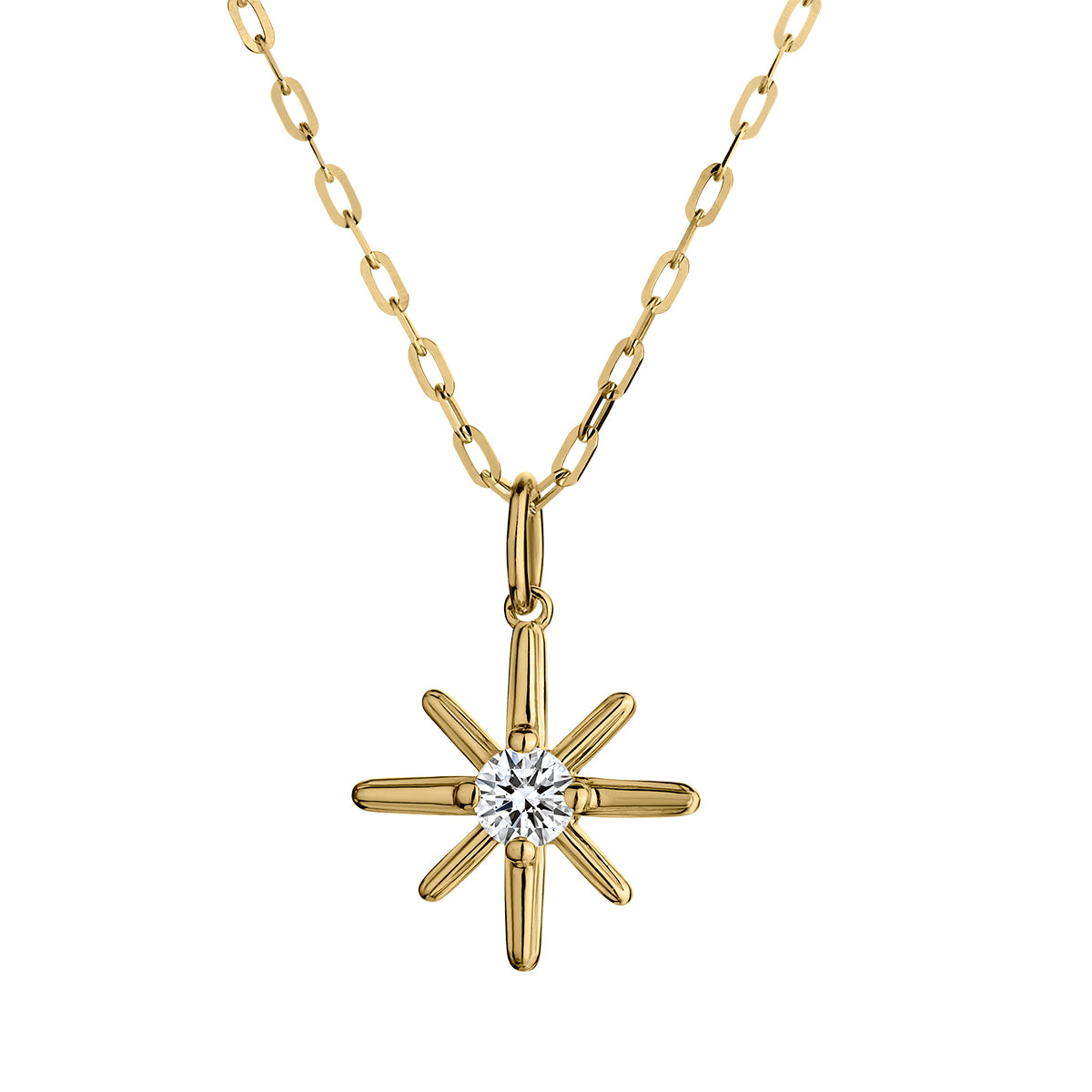 .25 Carat Diamond Star Pendant,  10kt Yellow Gold. Necklaces and Pendants. Griffin Jewellery Designs.