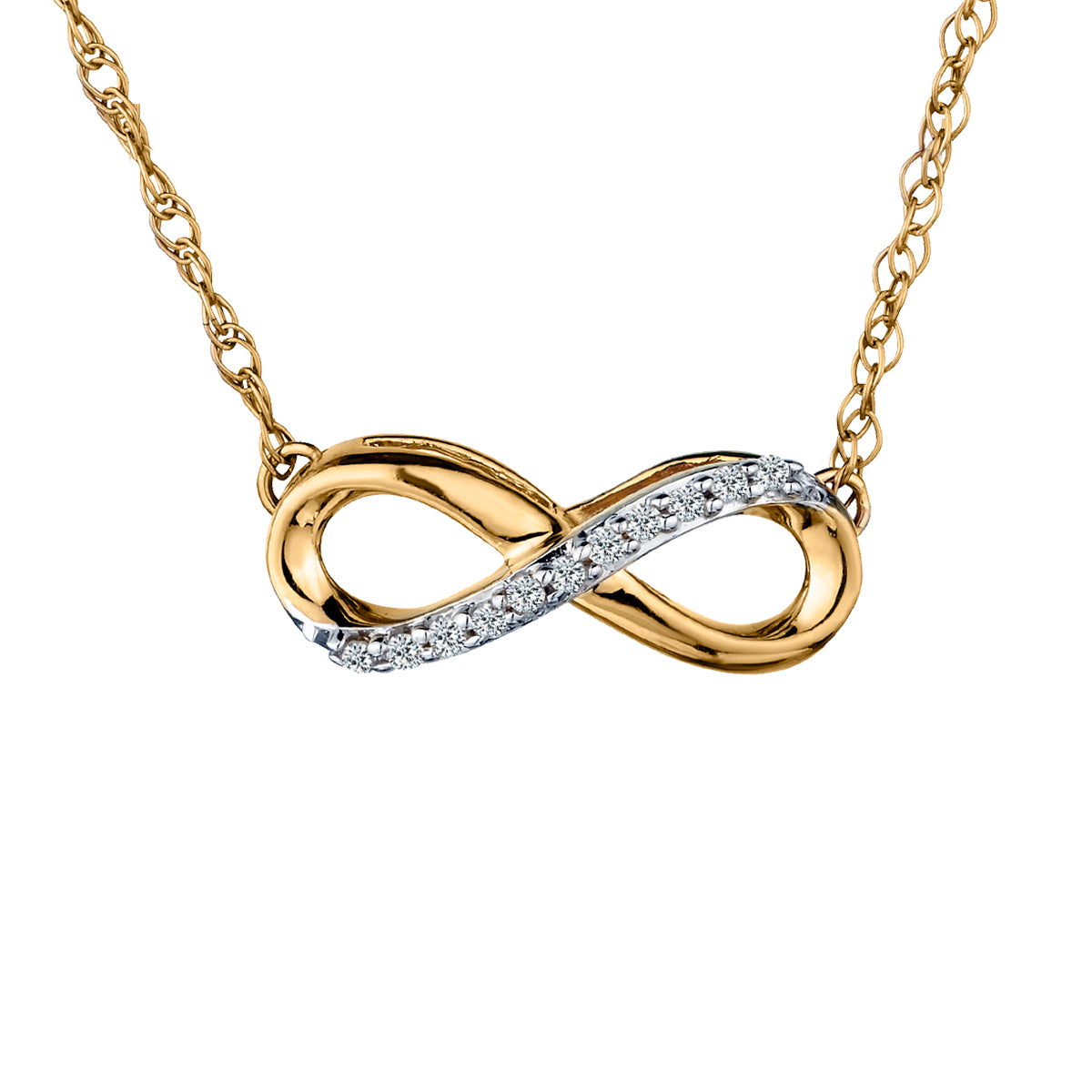 .05 Carat Diamond Infinity Necklace, 10kt Yellow Gold.......................NOW