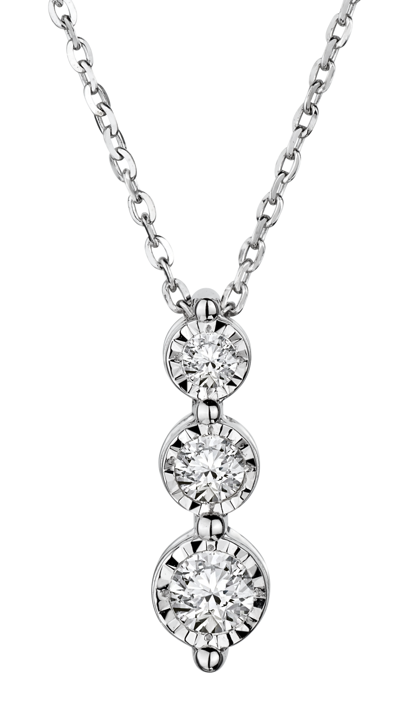 .16 Carat of Diamonds,  "Past, Present, Future" Pendant,  10kt White Gold. Necklaces and Pendants. Griffin Jewellery Designs.