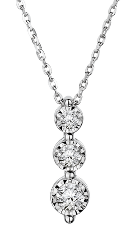 .16 Carat of Diamonds,  "Past, Present, Future" Pendant,  10kt White Gold. Necklaces and Pendants. Griffin Jewellery Designs.