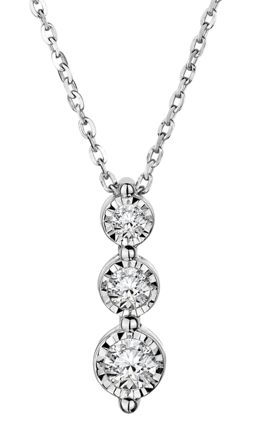 .16 Carat of Diamonds,  "Past, Present, Future" Pendant,  10kt White Gold. Necklaces and Pendants. Griffin Jewellery Designs.
