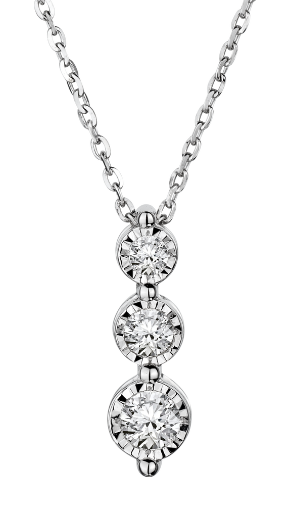 .16 Carat of Diamonds,  "Past, Present, Future" Pendant,  10kt White Gold. Necklaces and Pendants. Griffin Jewellery Designs.