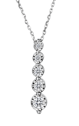 .20 Carat 5 stone Diamond Pendant,  10kt White Gold. Necklaces and Pendants. Griffin Jewellery Designs.