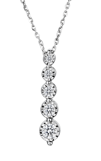 .20 Carat 5 stone Diamond Pendant,  10kt White Gold. Necklaces and Pendants. Griffin Jewellery Designs.