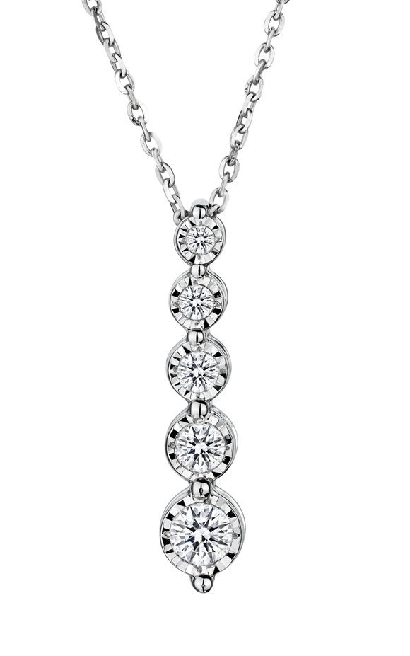 .20 Carat 5 stone Diamond Pendant,  10kt White Gold. Necklaces and Pendants. Griffin Jewellery Designs.