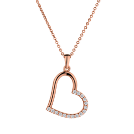 Crystal Heart Pendant,  10kt Rose Gold. Necklaces and Pendants. Griffin Jewellery Designs. 