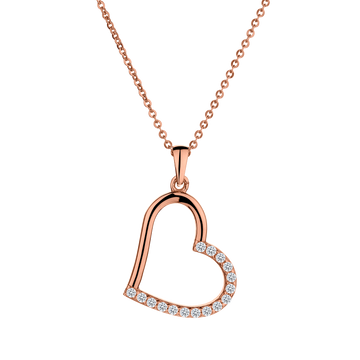 Crystal Heart Pendant,  10kt Rose Gold. Necklaces and Pendants. Griffin Jewellery Designs. 