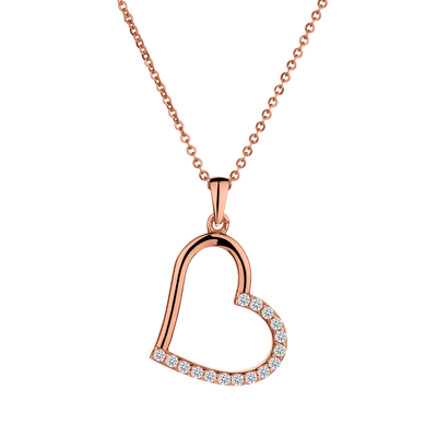 Crystal Heart Pendant,  10kt Rose Gold. Necklaces and Pendants. Griffin Jewellery Designs. 
