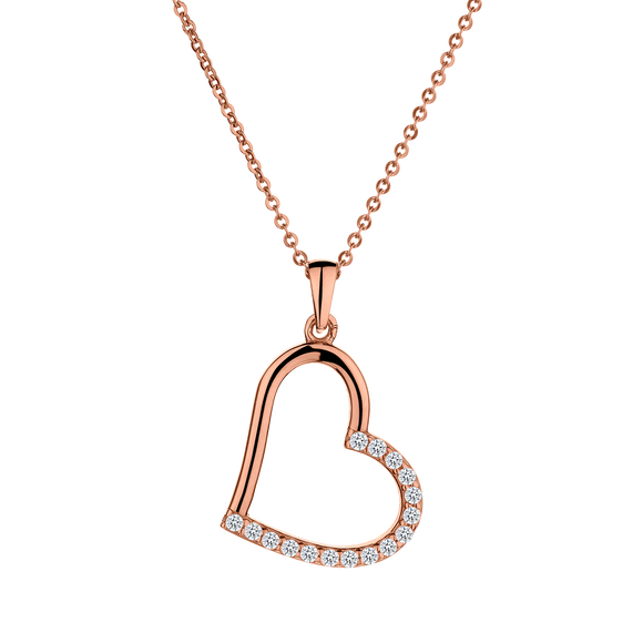 Crystal Heart Pendant,  10kt Rose Gold. Necklaces and Pendants. Griffin Jewellery Designs. 
