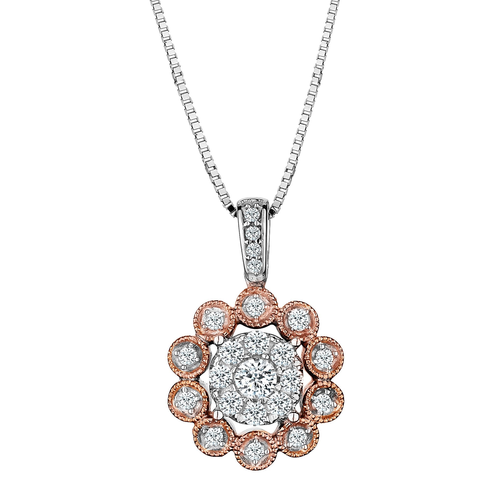 .17 Carat Diamond Pendant, 10kt Rose Gold And White Gold (Two Tone)......................Now