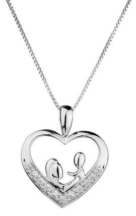 .02 Carat Diamond "Mom & Child" Pendant, Sterling Silver. Necklaces and Pendants. Griffin Jewellery Designs