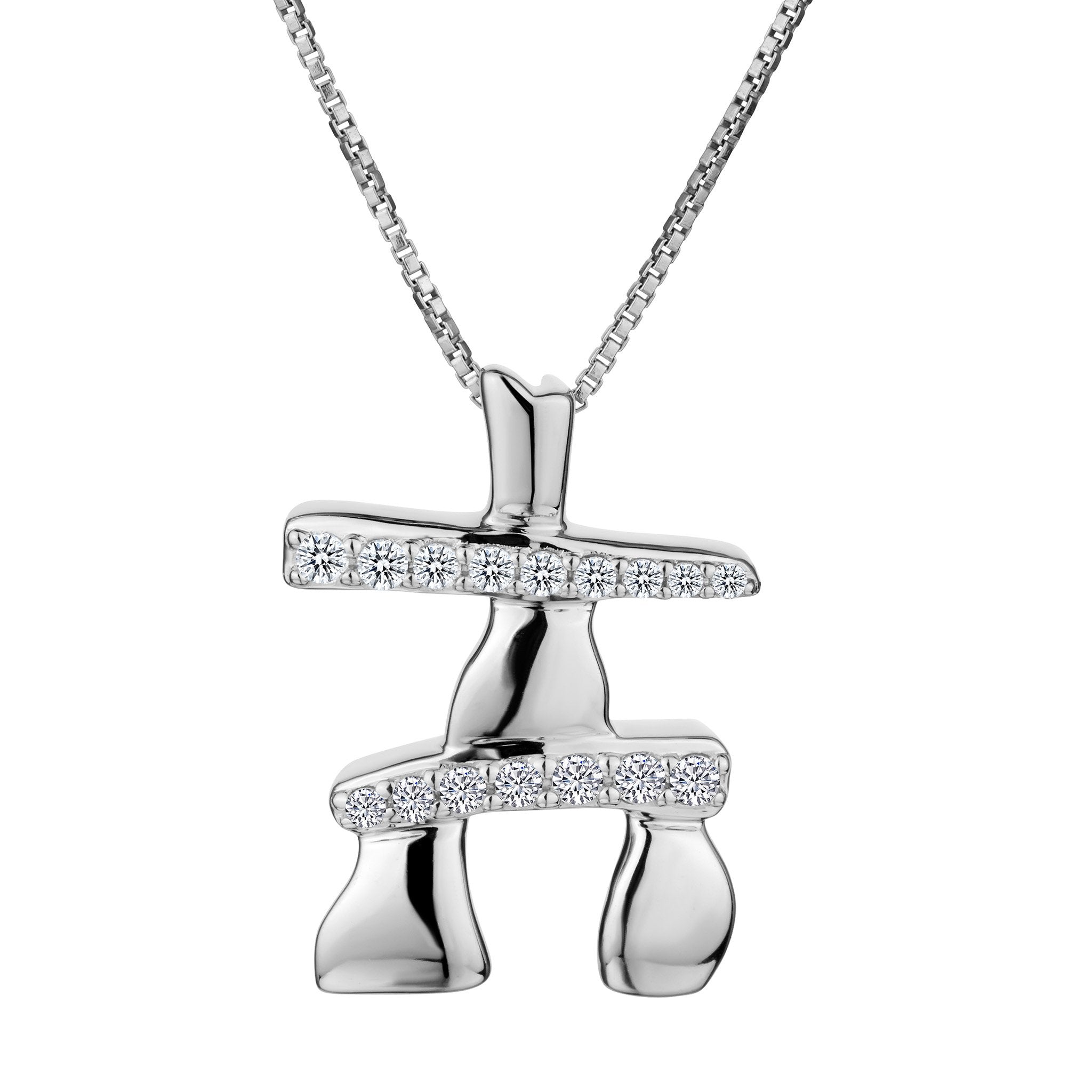.16 Carat Diamond  "Inukshuk" Pendant,  Sterling Silver. Necklaces and Pendants. Griffin Jewellery Designs.