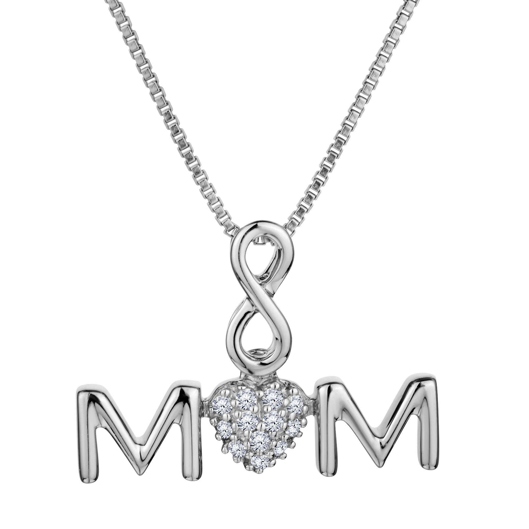 .05 Carat "Infinity Mom" Diamond Pendant, Sterling Silver.....................NOW