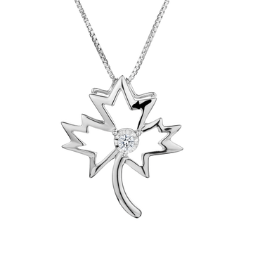 .05 Carat of Diamonds "Maple Leaf" Pendant, Silver......................NOW - Griffin Jewellery Designs