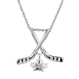 .03 Carat Diamond "Love Hockey" Pendant,  Sterling Silver. Necklaces and Pendants. Griffin Jewellery Designs