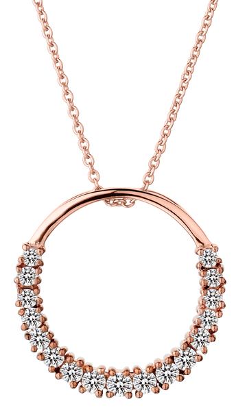 .75 Carat Champagne Diamond Pendant,  Sterling Silver (18kt Rose Gold Plated). Necklaces and Pendants. Griffin Jewellery Designs. 