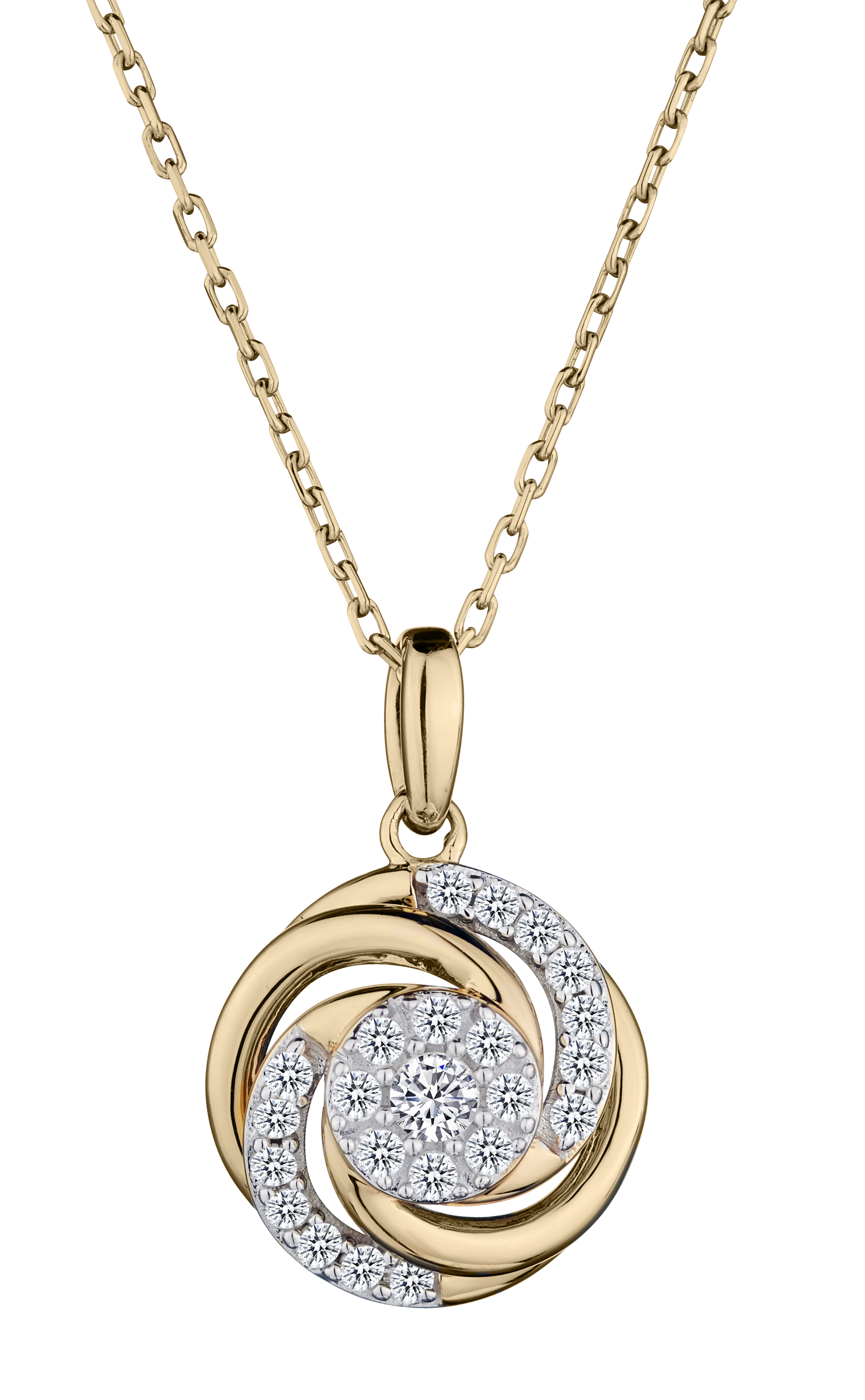 .25 Carat Diamond "Bloom" Pendant, Sterling Silver (Gold Plated). Necklaces and Pendants. Griffin Jewellery Designs.
