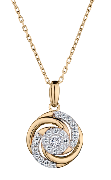 .25 Carat Diamond "Bloom" Pendant, Sterling Silver (Gold Plated). Necklaces and Pendants. Griffin Jewellery Designs.