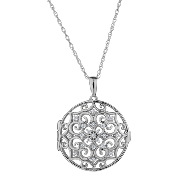 Created White Sapphire Pendant,  Sterling Silver. Necklaces and Pendants. Griffin Jewellery Designs. 