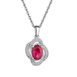 Created Ruby & Created White Sapphire Pendant,  Sterling Silver. Necklaces and Pendants. Griffin Jewellery Designs. 