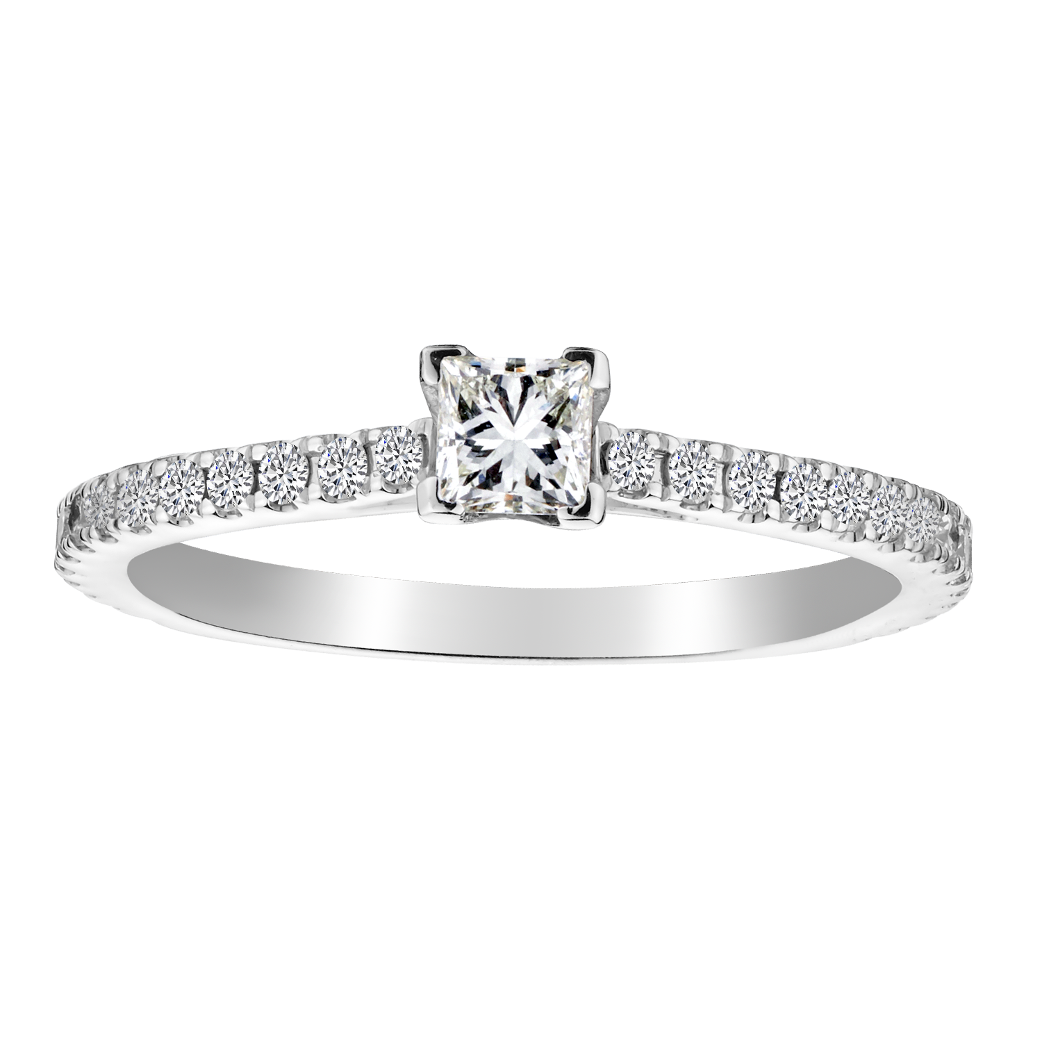 .50 Carat Canadian Princess Diamond Engagement Ring,  14kt White Gold. Griffin Jewellery Designs