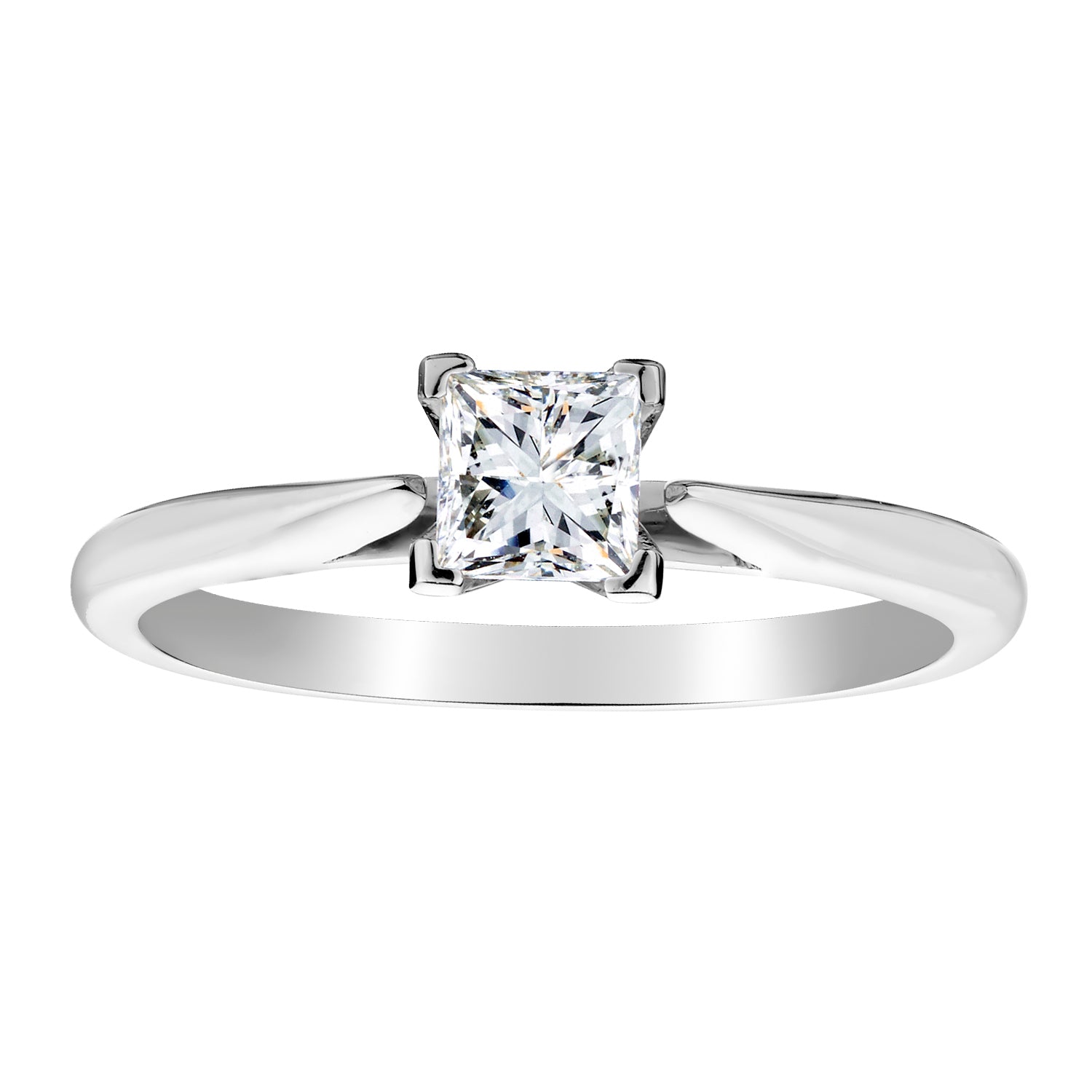 .50 Carat Canadian Princess Solitaire Diamond Ring,  14kt White Gold. Griffin Jewellery Designs