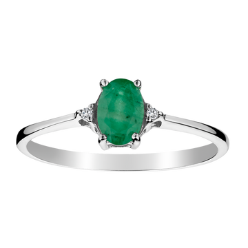 Genuine Emerald & Diamond Ring,  Sterling Silver. Gemstone Rings. Griffin Jewellery Designs
